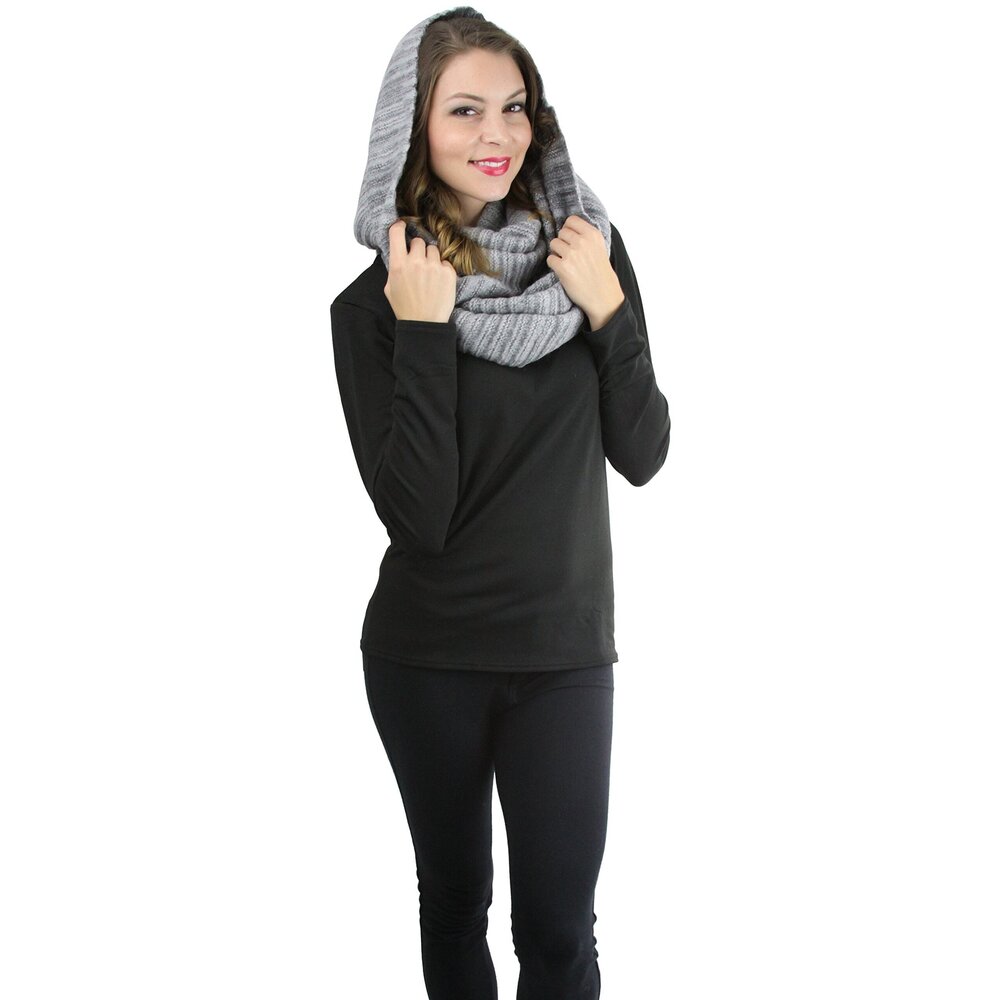 2931 Women's Ribbed Knit Infinity Scarf